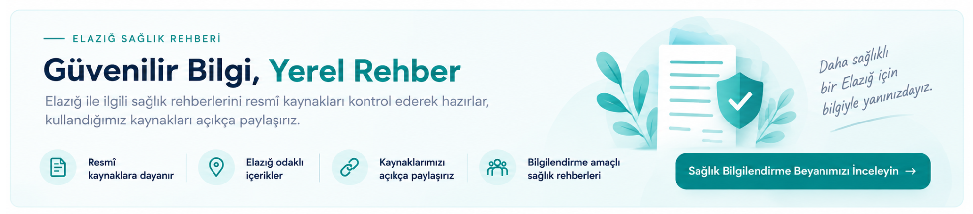 Elazığ Sağlık Rehberi - Güvenilir Bilgi, Yerel Rehber